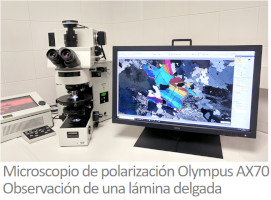 Microscopio petrográfico de polarización Olympus AX-70