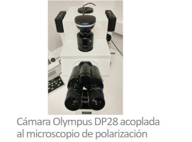 Detalle microscopio petrográfico de polarización Olympus AX-70